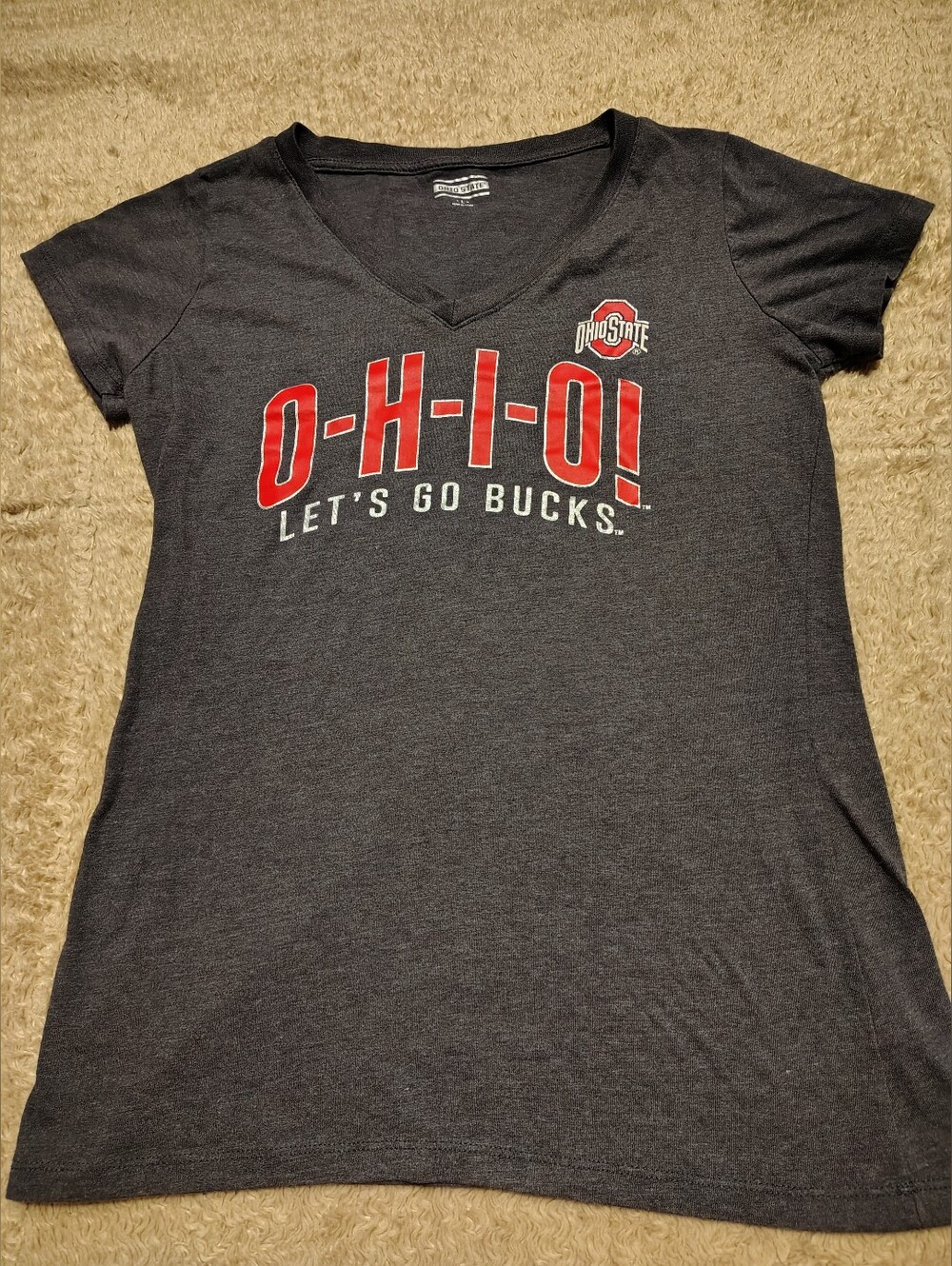 NCAA Ohio State Buckeyes Women's Short Sleeve Charcoal Grey T Shirt Size Large